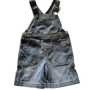 Oshkosh Genuine Kids Denim Play Overalls/ Shortoralls Blue Wash Pull On Size 2T